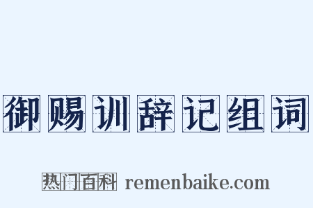 御赐训辞记组词是什么意思的图片